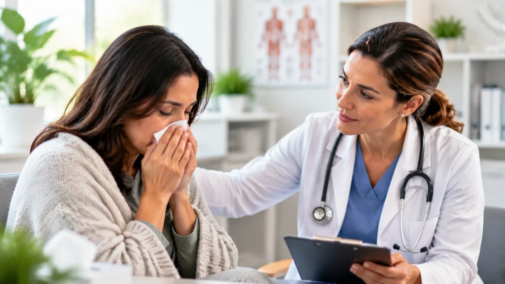 Empowering Your Wellness primary care provider helping an adult patient during a sick visit in Tallahas